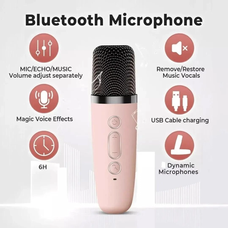 MINI PARLANTE KARAOKE BLUETOOTH PORTATIL CON MICROFONO - 3