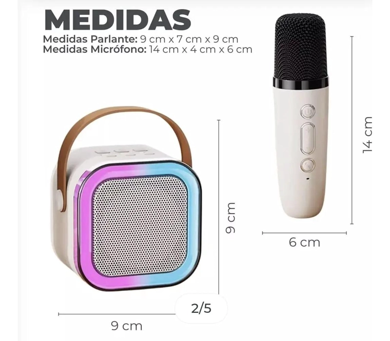 MINI PARLANTE KARAOKE BLUETOOTH PORTATIL CON MICROFONO - 4