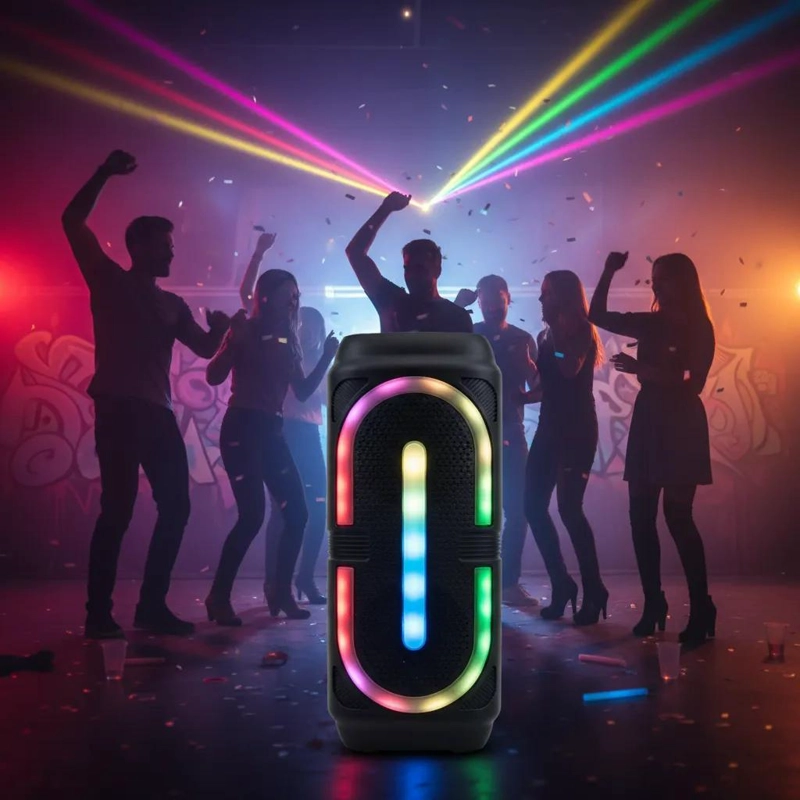 PARLANTE BLUETOOTH INALAMBRICO DUAL CON 4 LUCES LED - 3