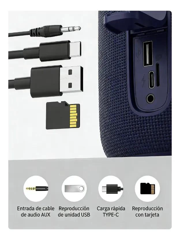 ALTAVOZ BLUETOOTH IMPERMEABLE 10W PORTATIL - 2