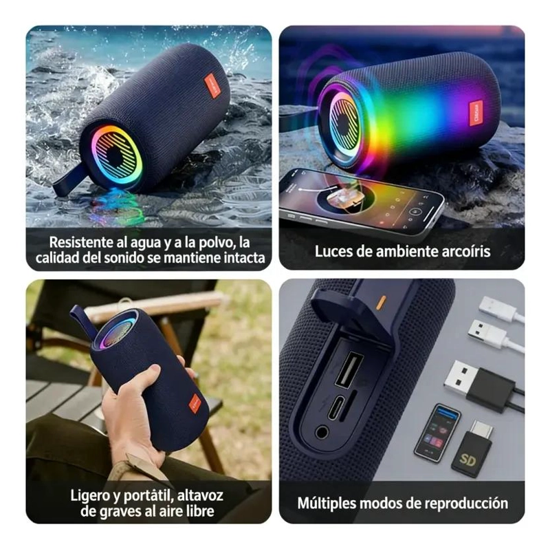 ALTAVOZ BLUETOOTH IMPERMEABLE 10W PORTATIL - 5