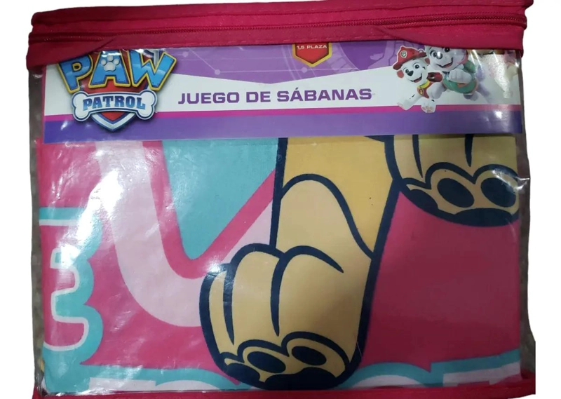 JUEGO DE SABANA 1.5 PLAZA PAW PATROL ROSADO - 1