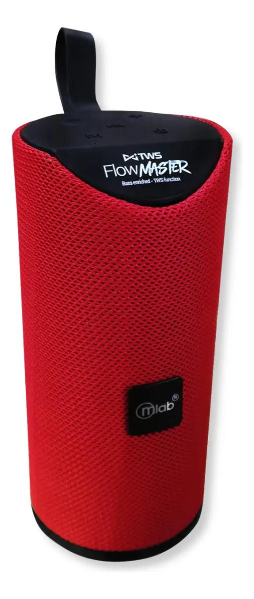 PARLANTE BLUETOOTH TWS ROJO CON MICROFONO Y FM - 2