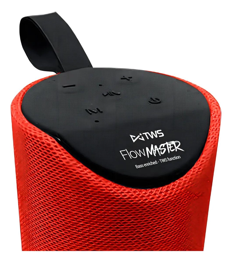 PARLANTE BLUETOOTH TWS ROJO CON MICROFONO Y FM - 3