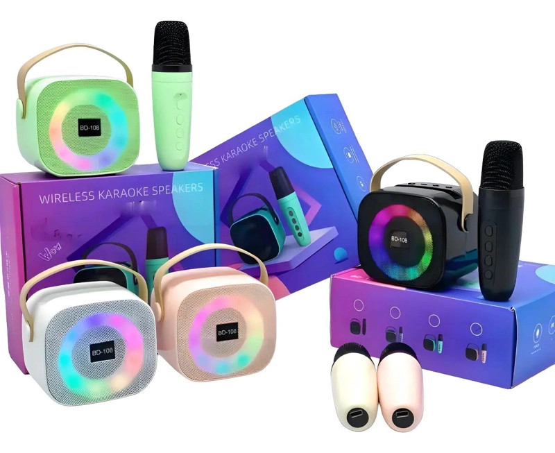 MINI ALTAVOZ KARAOKE BLUETOOTH V5.3 CON LUCES LED - 3