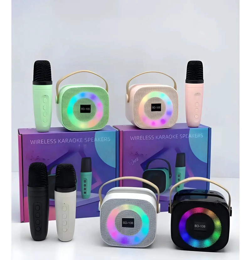 MINI ALTAVOZ KARAOKE BLUETOOTH V5.3 CON LUCES LED - 4
