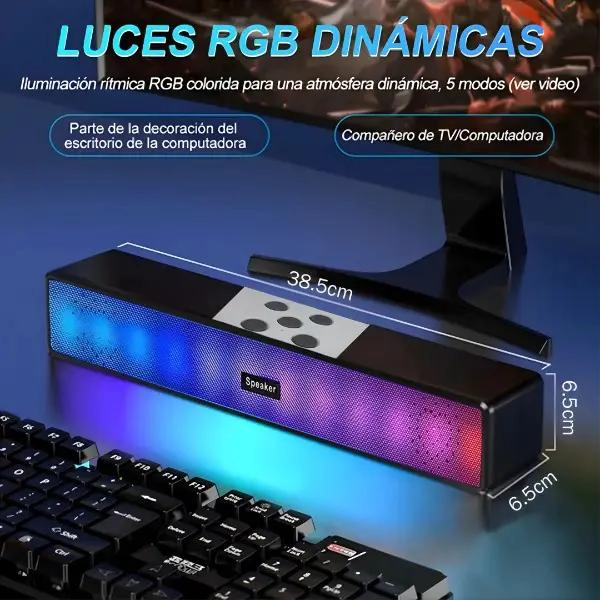 PARLANTE SOUNDBAR CON LUZ RGB 10W - 4