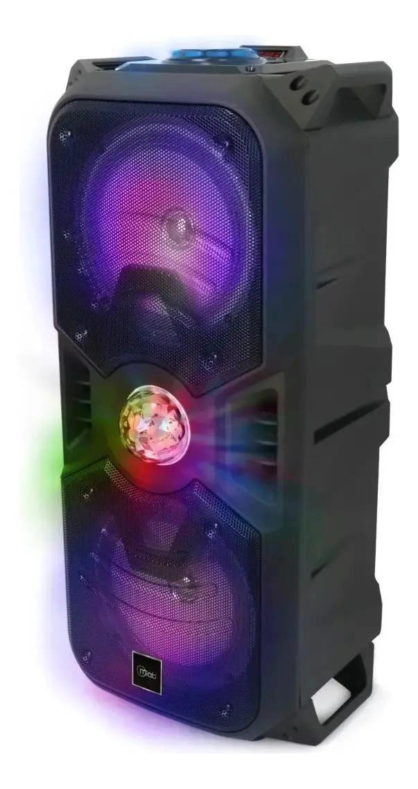 PARLANTE KARAOKE BLUETOOTH RGB CON MICROFONO NEGRO - 2