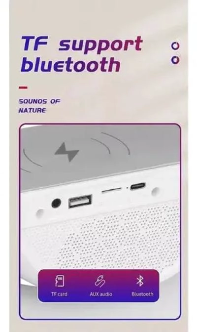 LAMPARA DE MESA CON ALTAVOZ BLUETOOTH Y LUZ AMBIENTAL - 3