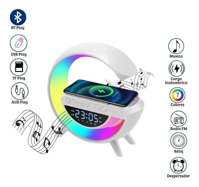 PARLANTE PORTATIL CON LAMPARA LED, BLUETOOTH Y LUCES RGB - 2