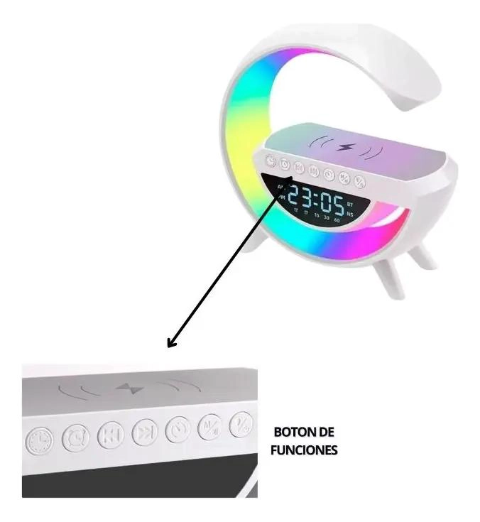 PARLANTE PORTATIL CON LAMPARA LED, BLUETOOTH Y LUCES RGB - 5