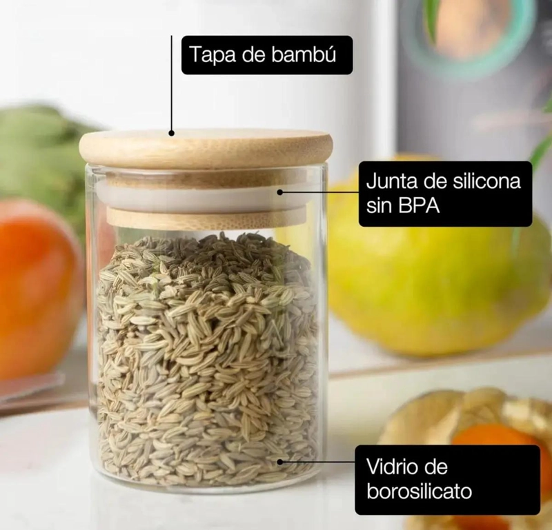 PACK 12 FRASCOS DE VIDRIO HERME TICOS PARA ALIMENTOS - 4