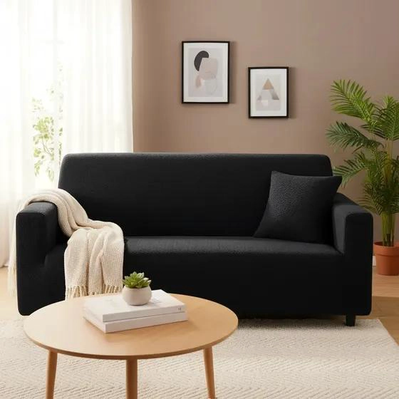 FUNDA PARA SOFA 3 CUERPOS CON DISEÑO CUADRILLE - 3