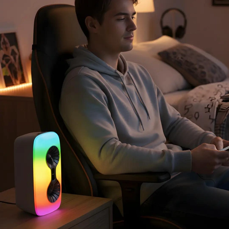 PARLANTE PORTATIL BLUETOOTH CON LUZ LED Y RADIO FM - 3