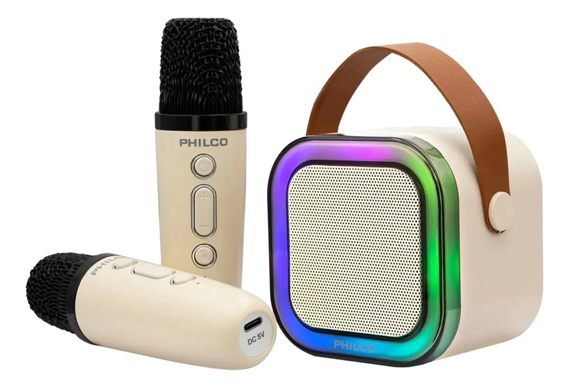 PARLANTE KARAOKE BLUETOOTH CON 2 MICROFONOS TWS - 4