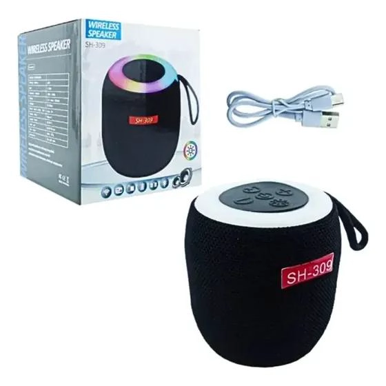PARLANTE PORTATIL BLUETOOTH COMPACTO CON RADIO Y LUCES LED - 3