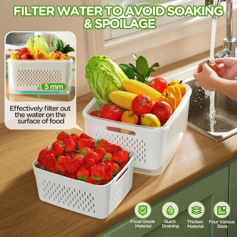 SET 5 ORGANIZADORES PARA REFRIGERADOR CON TAPA - 5