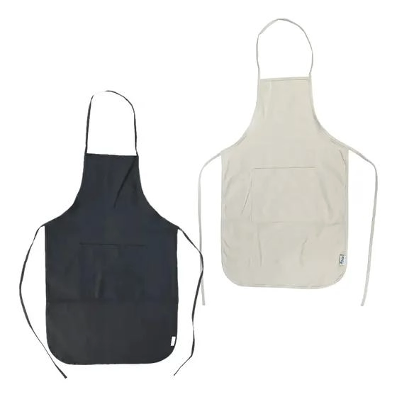 DELANTAL PECHERA ALGODON 8OZ NATURAL Y NEGRO PACK 4 - 1