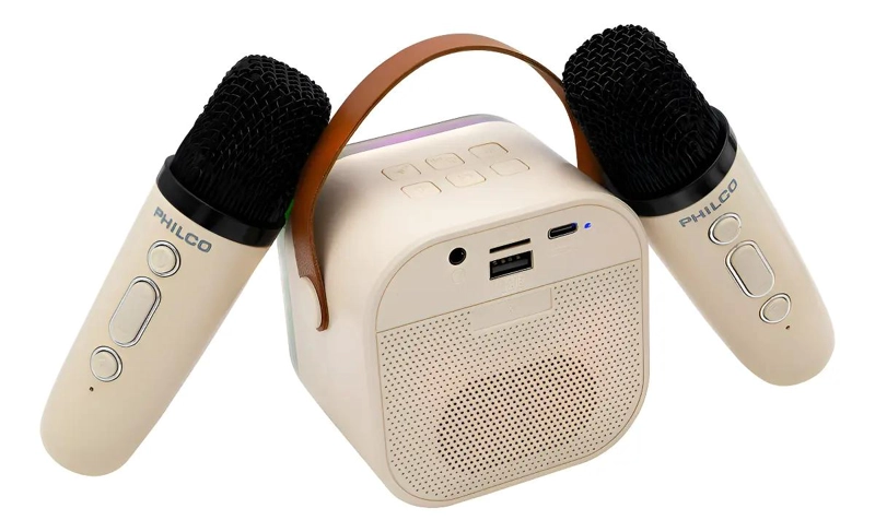 PARLANTE KARAOKE CON 2 MICROFONOS Y CONEXION TWS - 4