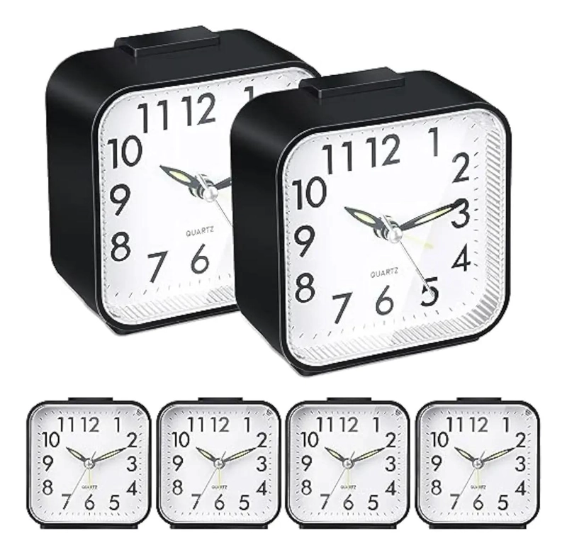 RELOJ DESPERTADOR ANALOGICO SILENCIOSO PACK 6 - 1