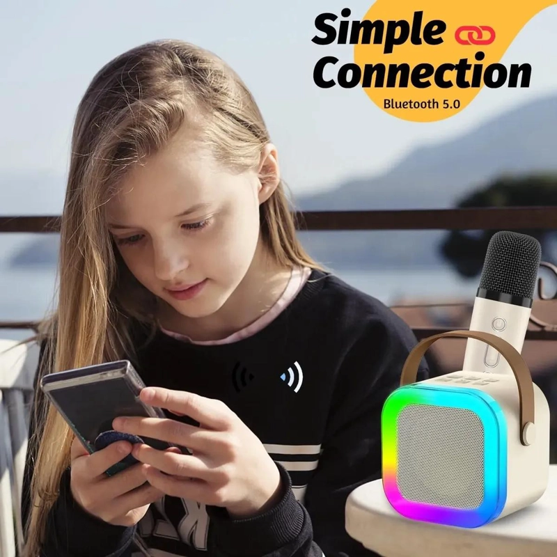 MINI PARLANTE KARAOKE BLUETOOTH PARA NIÑOS CON MICROFONO - 4