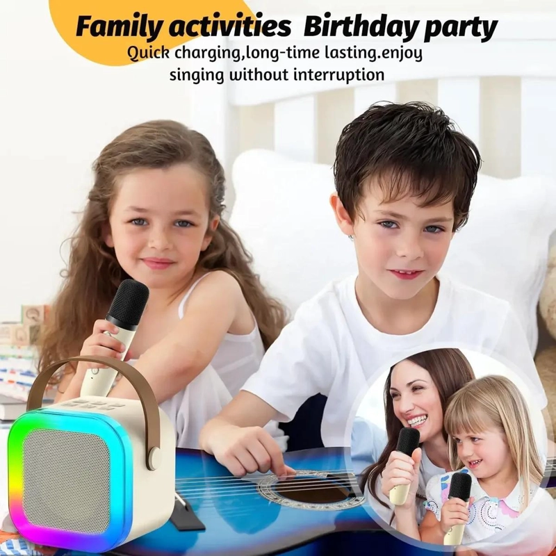 MINI PARLANTE KARAOKE BLUETOOTH PARA NIÑOS CON MICROFONO - 5