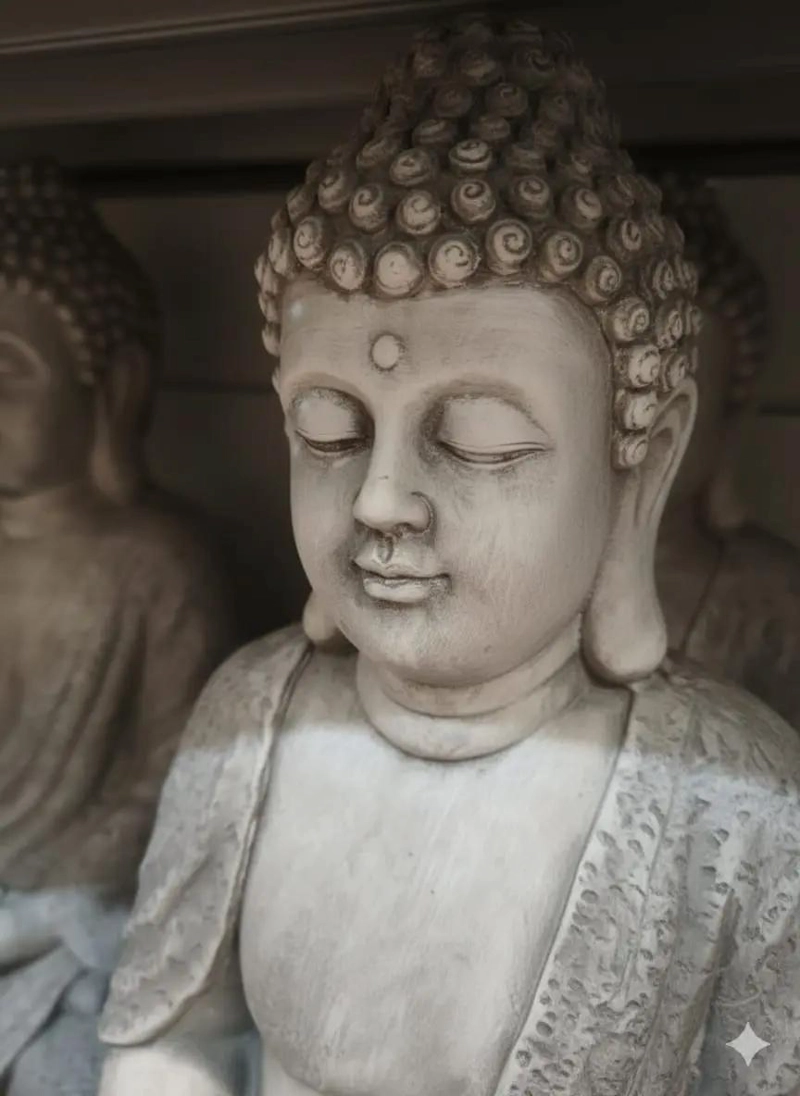 ESTATUA BUDA MEDITACION DECORATIVA GRIS 28X38.5X59 CM - 3