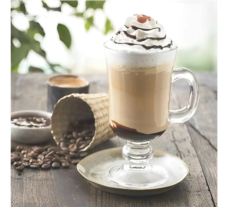 SET DE 6 TAZAS DE VIDRIO PARA CAFE  CAPUCHINO 250ML - 1