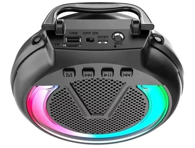 PARLANTE BLUETOOTH KARAOKE CON MICROFONO Y LUCES RGB - 4