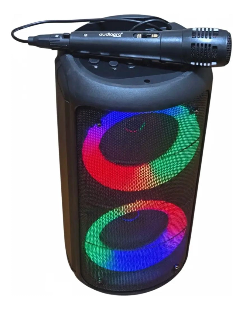 PARLANTE PORTATIL BLUETOOTH CON MICROFONO Y LUZ LED 10W - 2