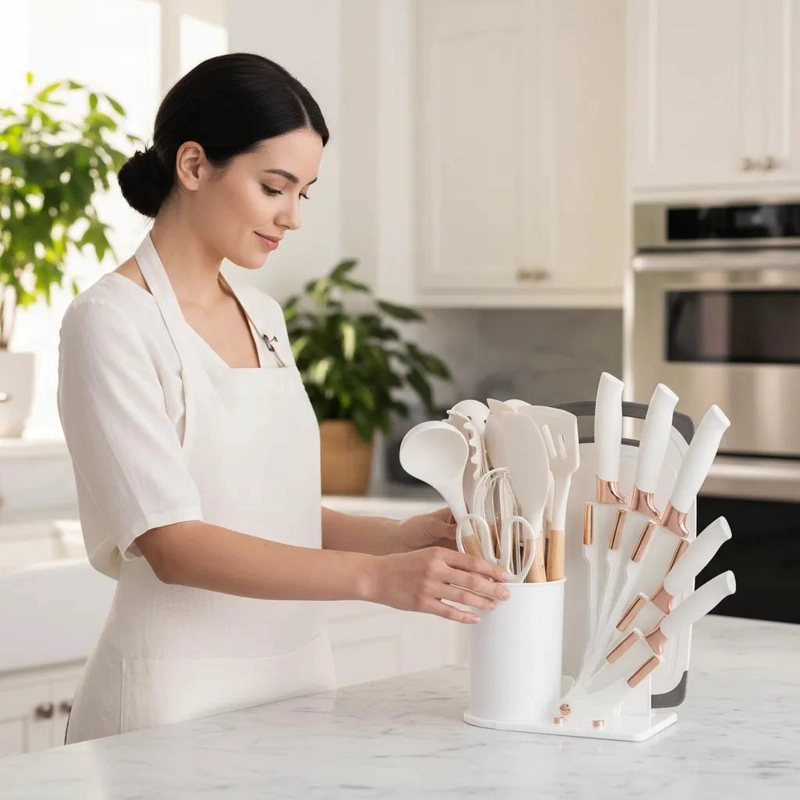 SET COMPLETO DE 19 UTENSILIOS DE COCINA EN SILICONA RESISTENTE Y ERGONOMICOS - 2