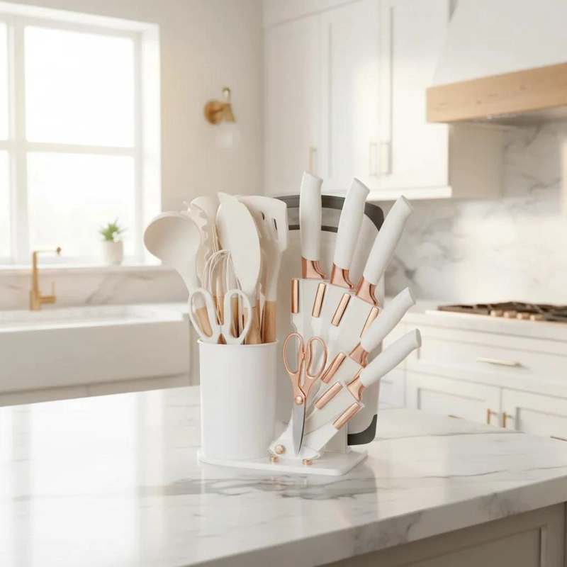 SET COMPLETO DE 19 UTENSILIOS DE COCINA EN SILICONA RESISTENTE Y ERGONOMICOS - 4