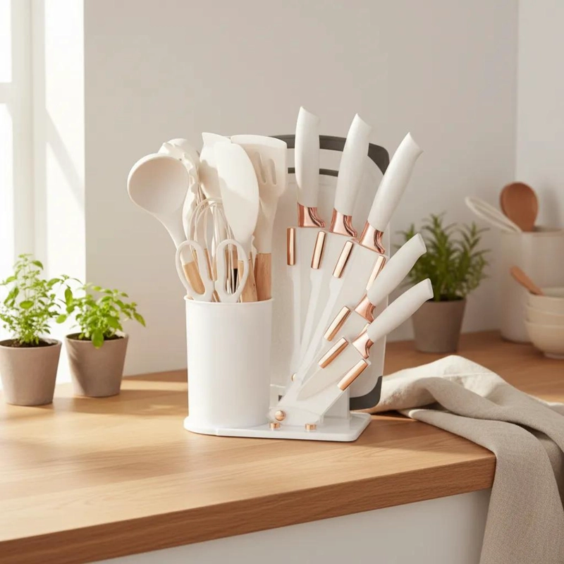 SET COMPLETO DE 19 UTENSILIOS DE COCINA EN SILICONA RESISTENTE Y ERGONOMICOS - 5