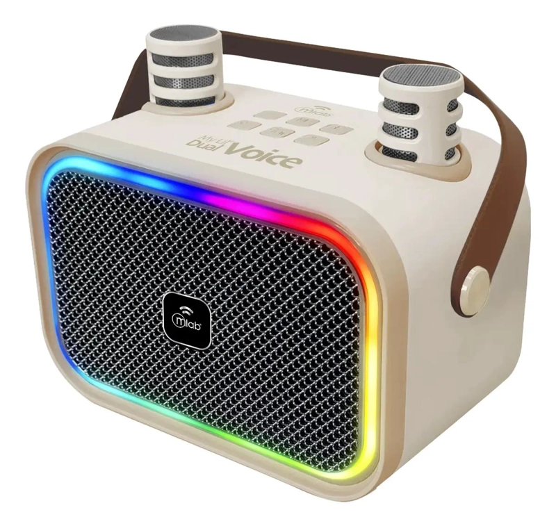 MINI PARLANTE KARAOKE INFANTIL CON 2 MICROFONOS INALAMBR - 2