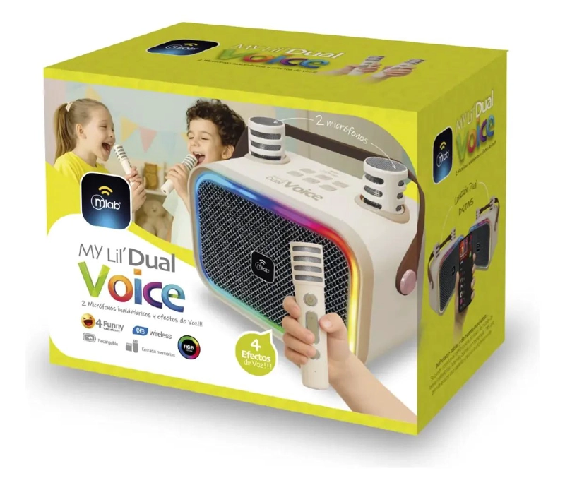 MINI PARLANTE KARAOKE INFANTIL CON 2 MICROFONOS INALAMBR - 3