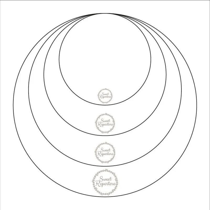 BANDEJA REDONDA BLANCA DE MDF PARA TORTAS SET 10 UNIDADES - 2