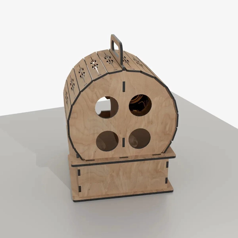 CAJA DE MADERA PARA 4 BOTELLAS DE VINO CON CAJON - 5