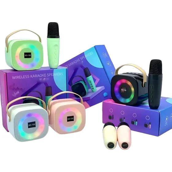 MINI ALTAVOZ KARAOKE BLUETOOTH PORTATIL CON LUCES LED - 3