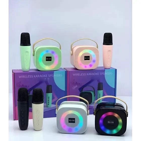 MINI ALTAVOZ KARAOKE BLUETOOTH PORTATIL CON LUCES LED - 4