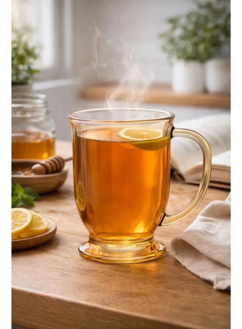 SET 6 TAZAS GRANDES DE VIDRIO PARA TE  Y CAFE  490ML - 1