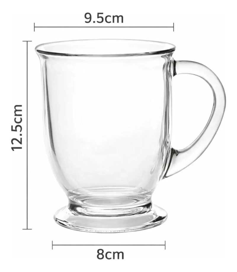 SET 6 TAZAS GRANDES DE VIDRIO PARA TE  Y CAFE  490ML - 4
