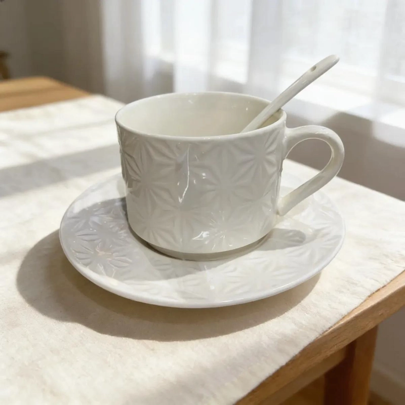 TAZA DE CERAMICA CON PLATO 240 ML PARA CAFE  Y TE - 1