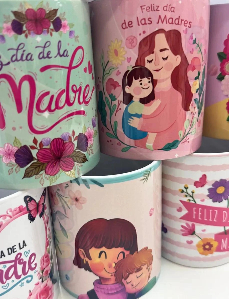 PACK 6 TAZONES ESTAMPADOS CON DISEÑOS VARIADOS - 2