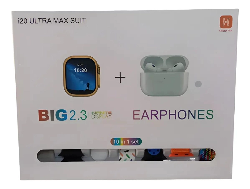 GENÉRICO SMARTWATCH BIG 2.3 I20 ULTRA MAX SUIT CON AUDIFONOS Y 7 C