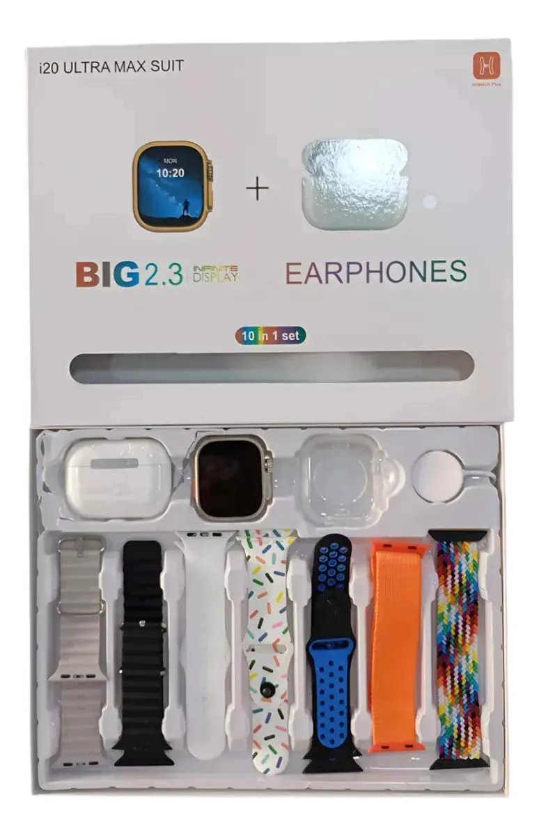 SMARTWATCH BIG 2.3 I20 ULTRA MAX SUIT CON AUDIFONOS Y 7 C - 2