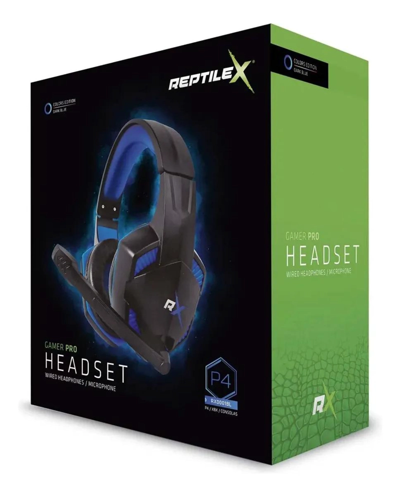 AUDIFONOS GAMER REPTILE X AZUL PARA PC Y CONSOLAS - 2