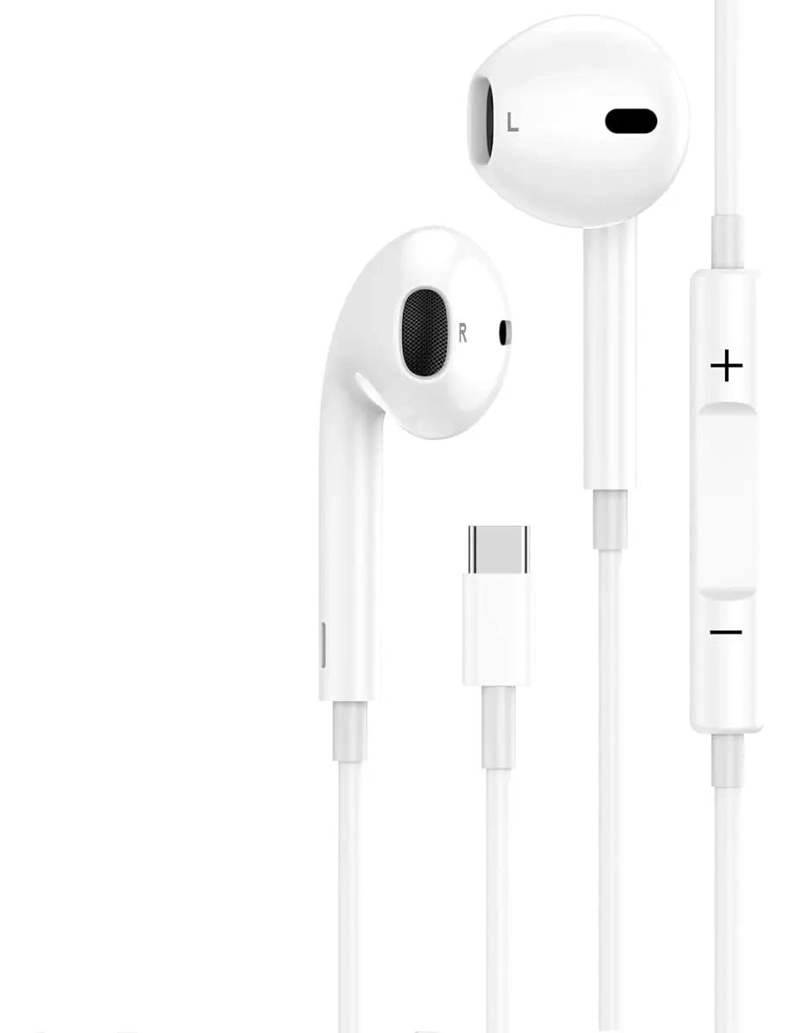 AUDIFONOS USB-C CON CONTROL DE VOLUMEN BLANCO - 2