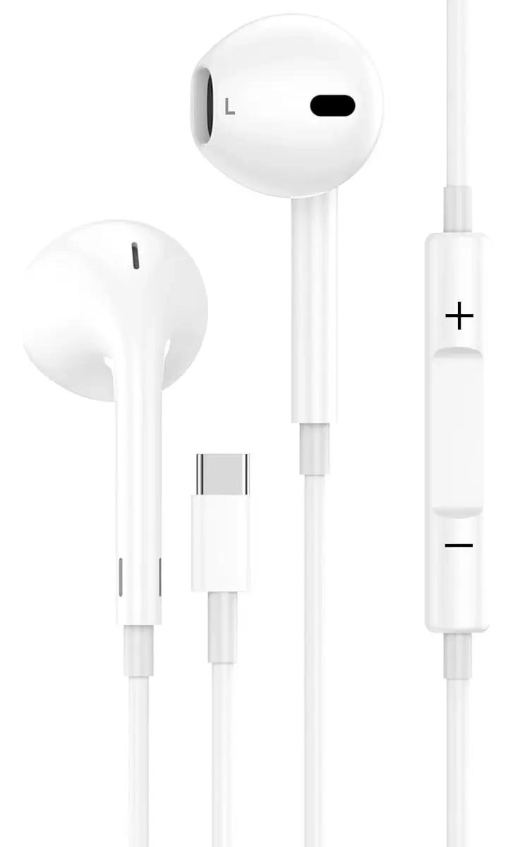 AUDIFONOS USB-C CON CONTROL DE VOLUMEN BLANCO - 3