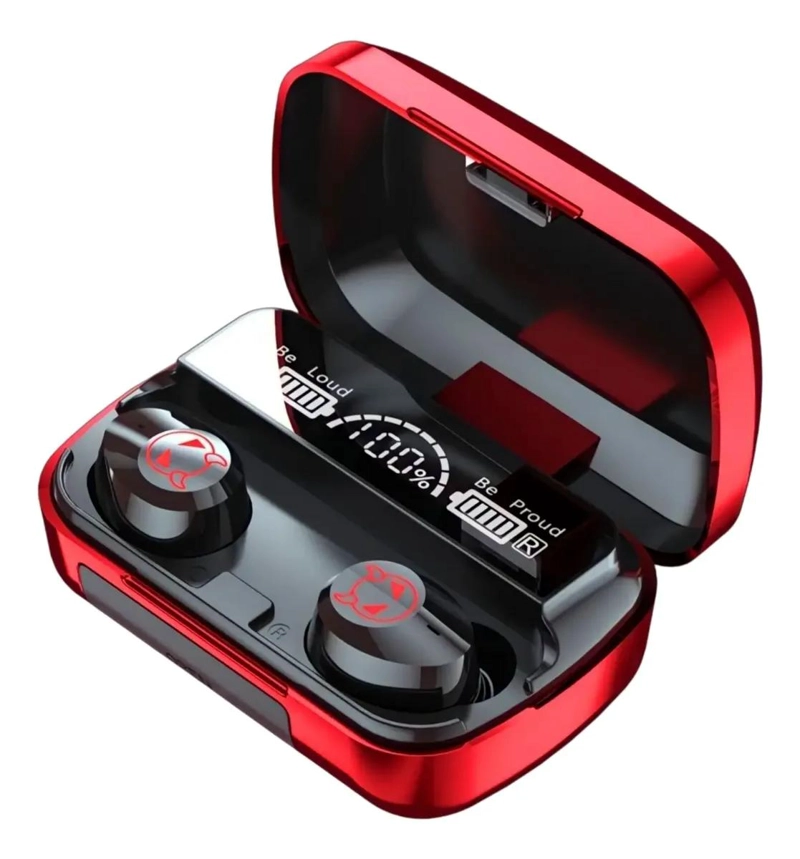 AURICULARES BLUETOOTH 5.1 TWS SUPER BASS ROJO - 1