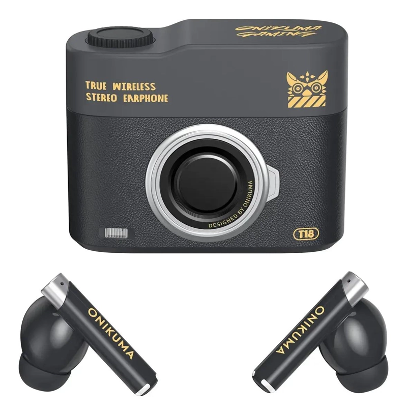 AUDIFONOS INALAMBRICOS IN-EAR DISEÑO CAMARA T18 NEGRO - 2